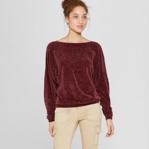 Chenille Dolman Sweater - Plum
